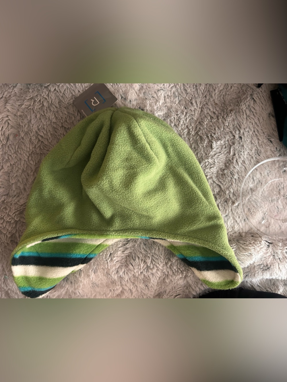 Relativity Green Fleece Hat - Soft Winter Beanie